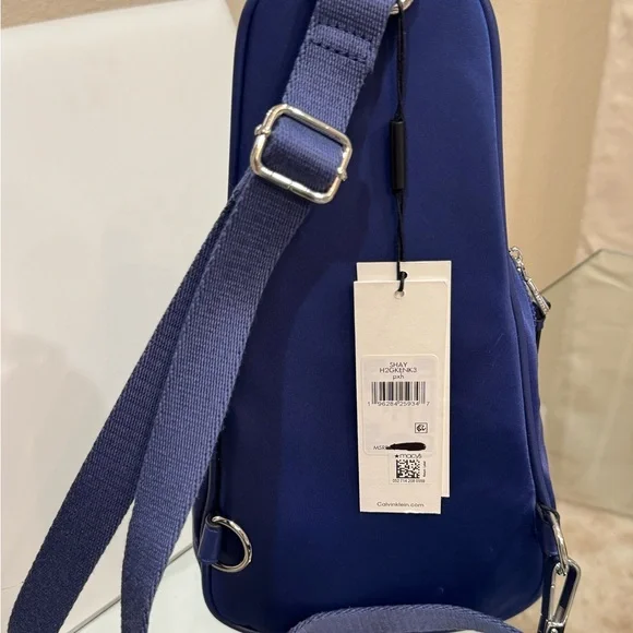 Calvin Klein Shay Organizational Sling Backpack, Medieval Blue,One Size